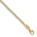 14K Two-tone Diamond-cut Beaded Bracelet
