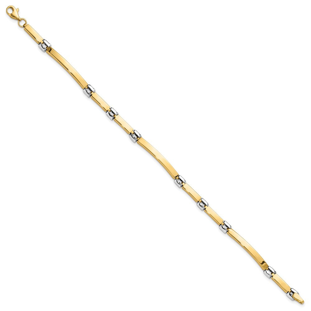 14K Two-tone Polished Fancy Link Bracelet