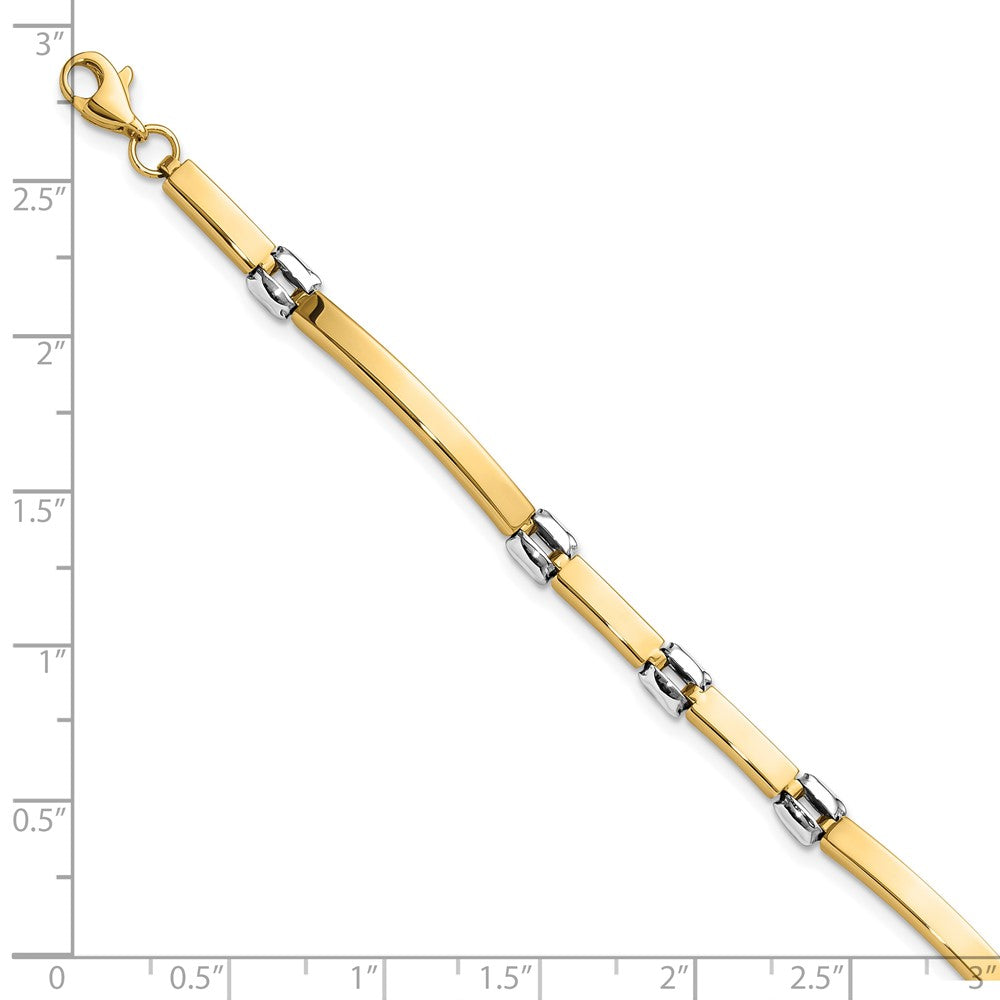 14K Two-tone Polished Fancy Link Bracelet