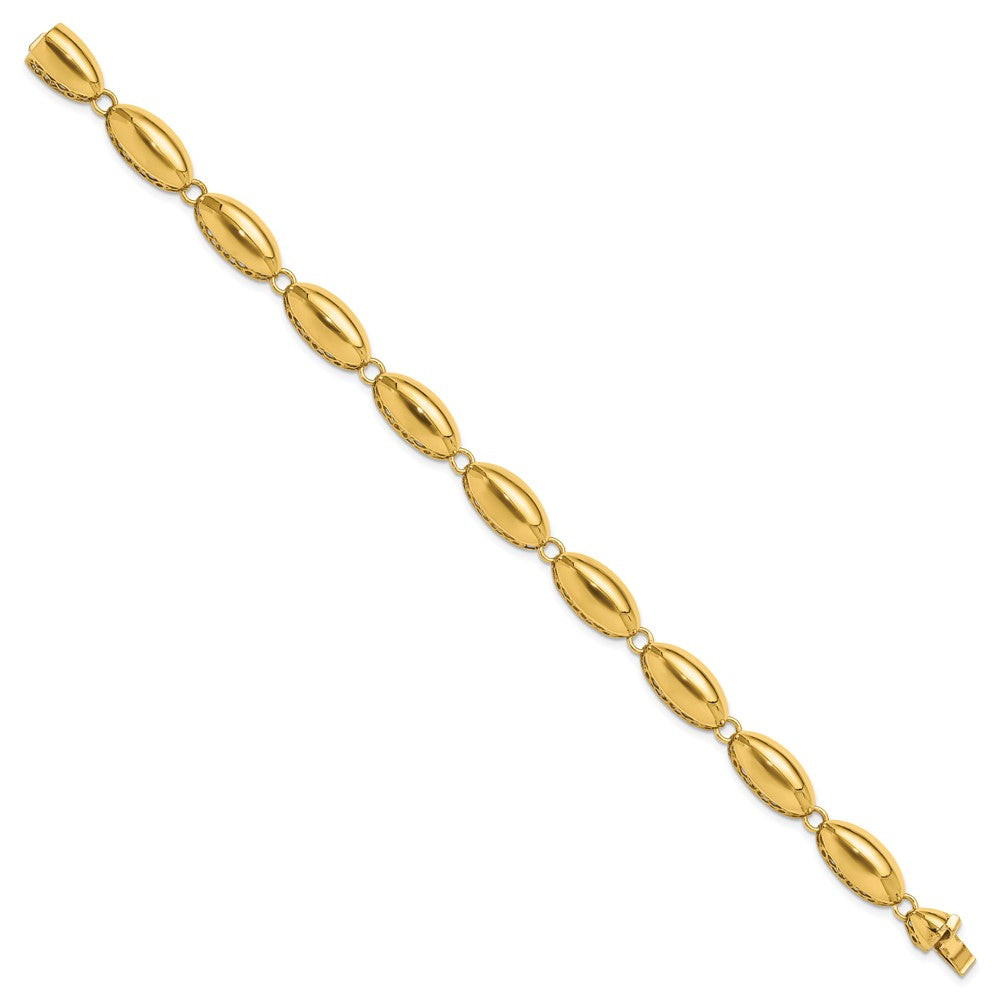 14k Polished Fancy Oval Link Bracelet