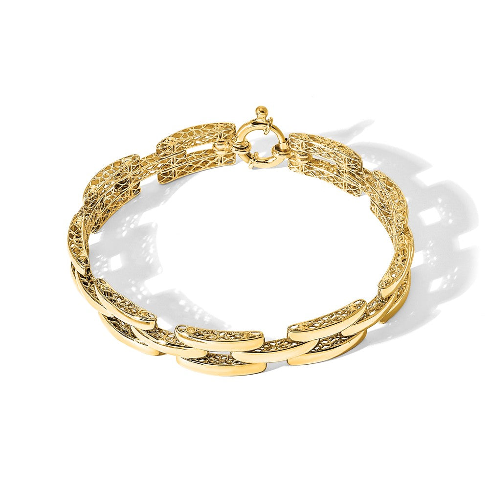 14K Polished Fancy Link Bracelet