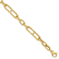14K Polished Fancy Paperclip Link w/.5in ext. Bracelet