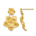 14k Plumeria Dangle Earrings