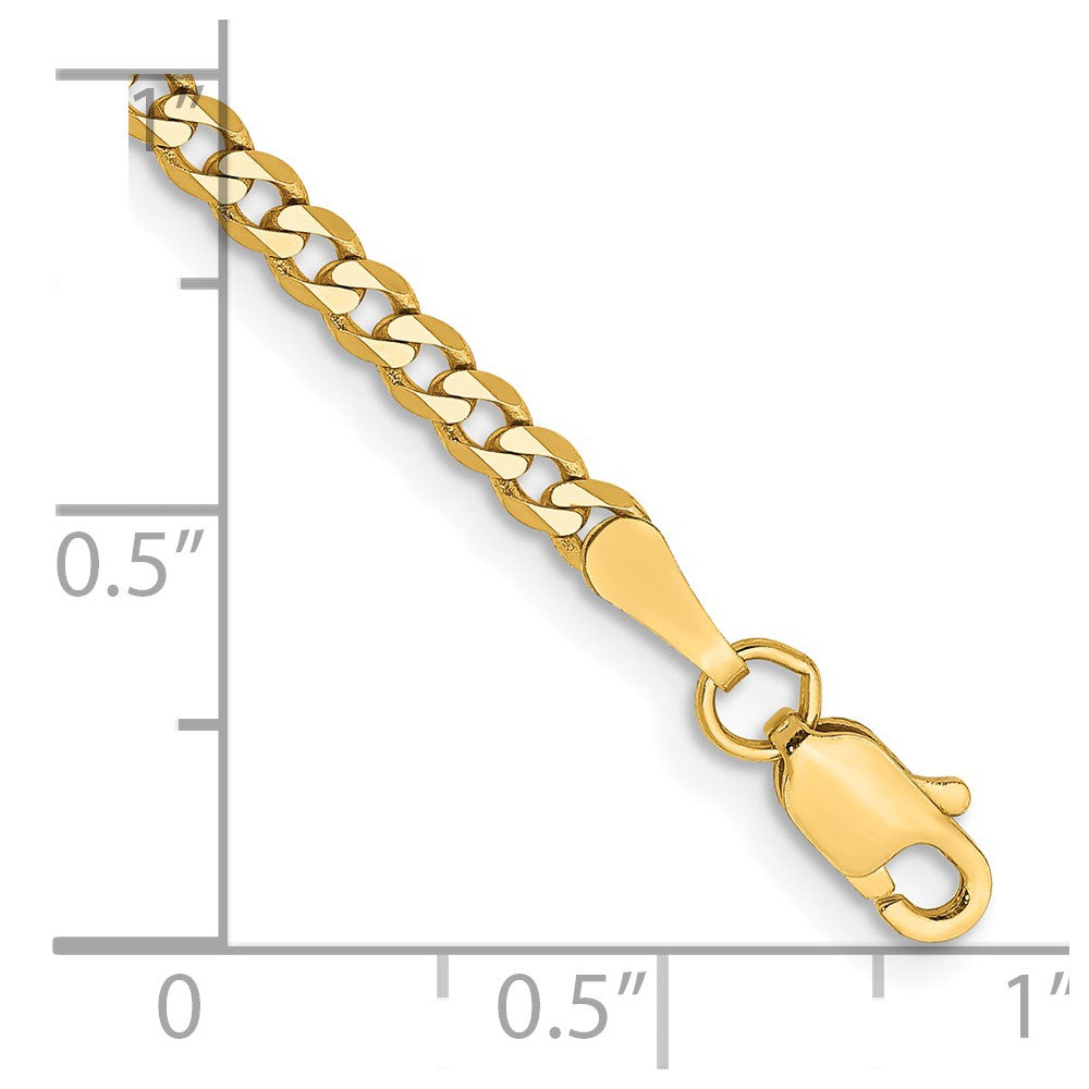 14k 2.3mm Flat Beveled Curb Chain