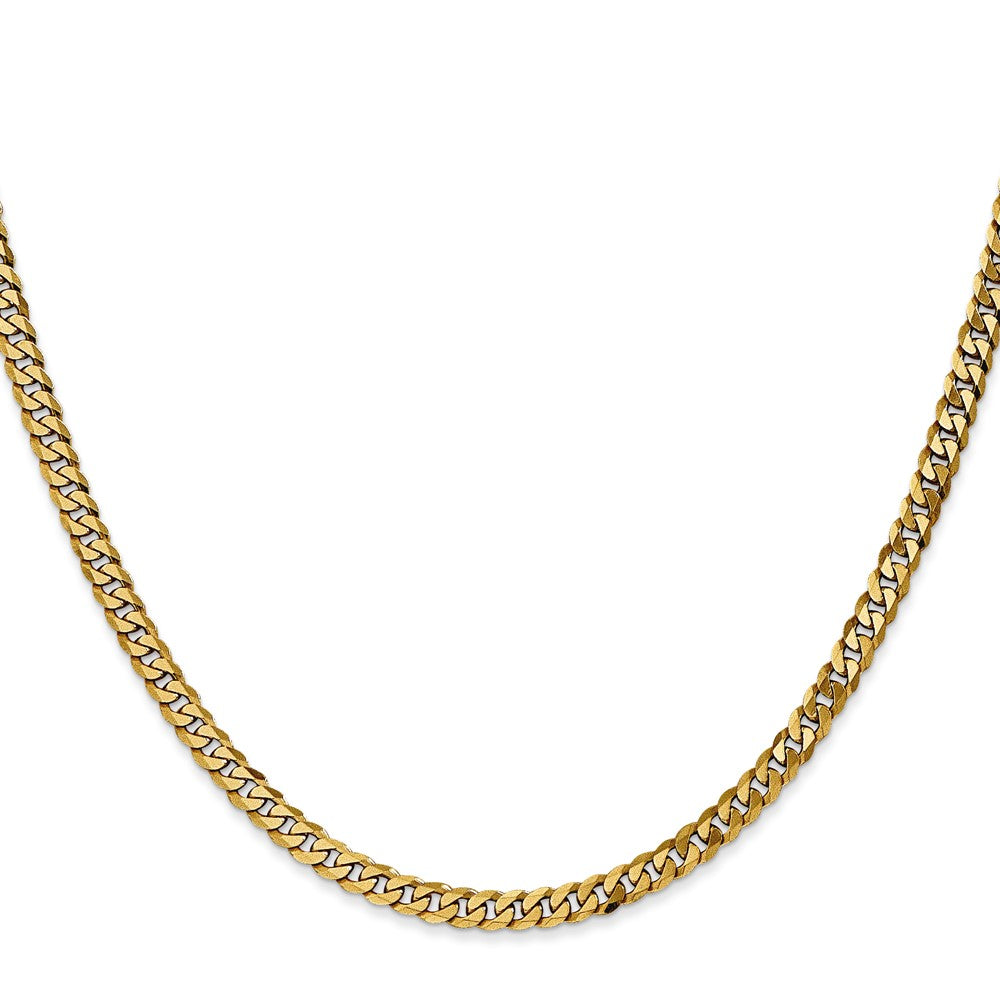 14k 3.9mm Flat Beveled Curb Chain