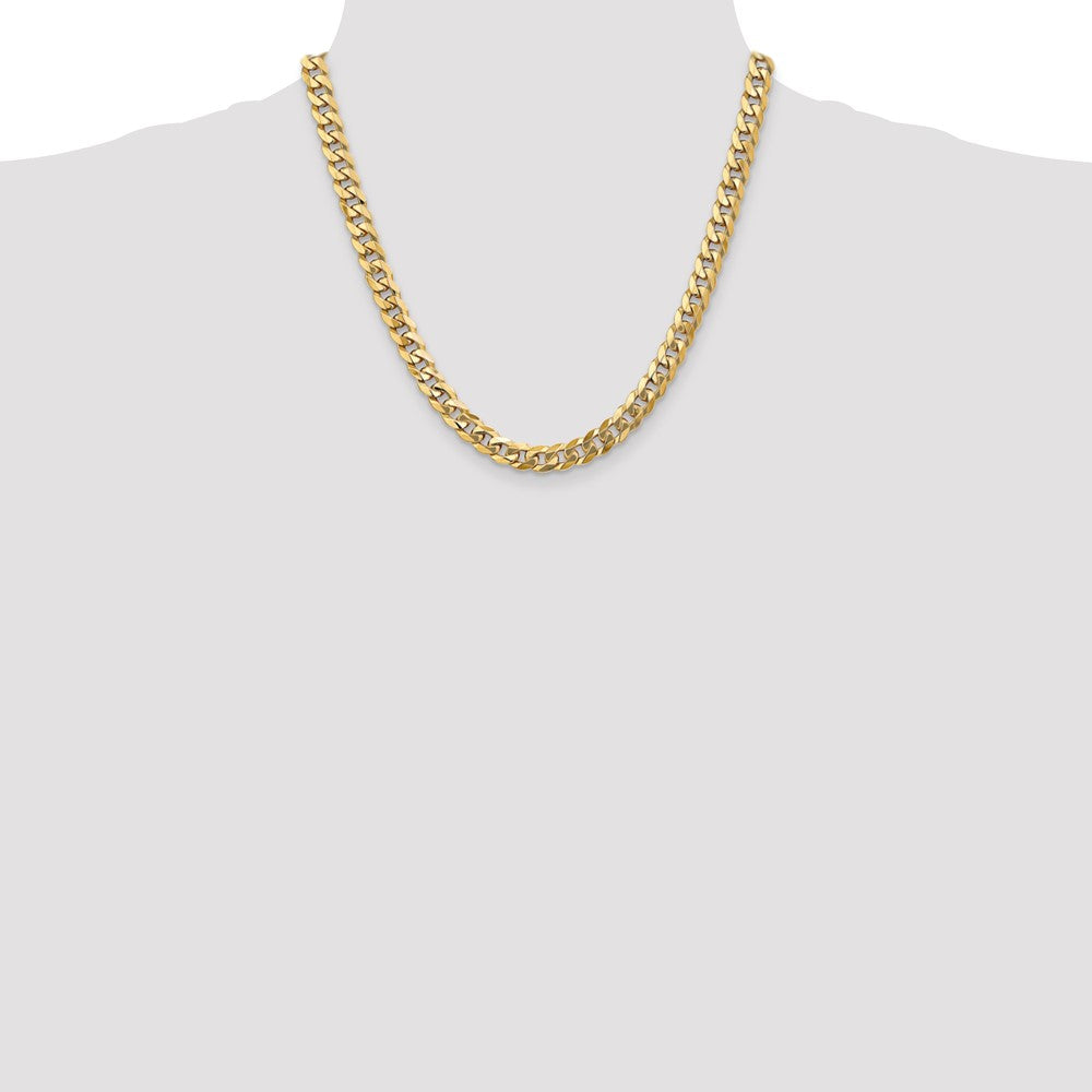 14k 8mm Flat Beveled Curb Chain