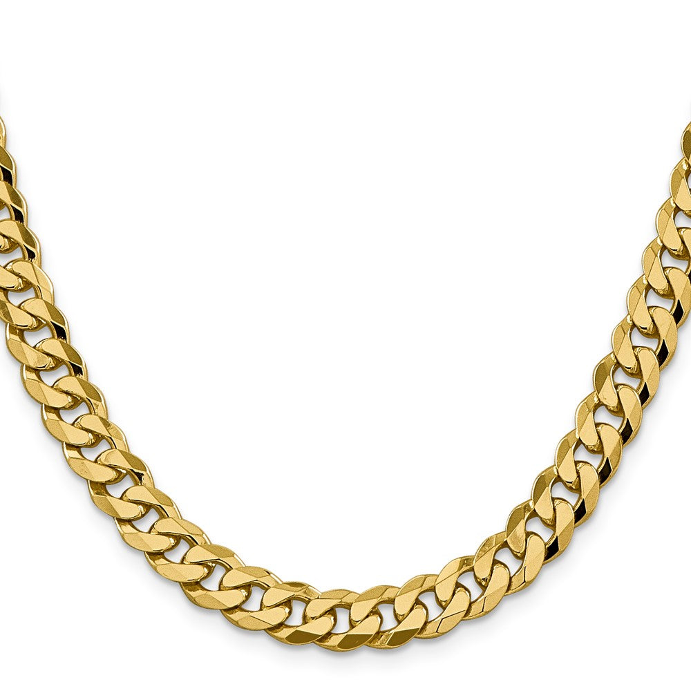 14k 8.5mm Flat Beveled Curb Chain