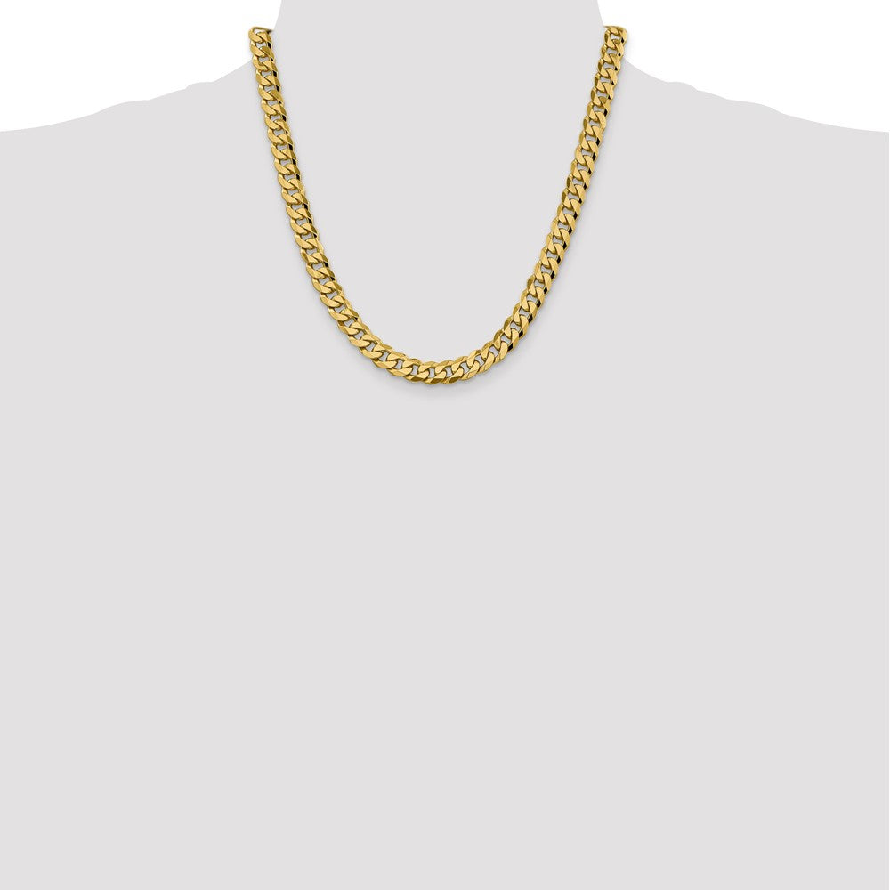 14k 8.5mm Flat Beveled Curb Chain