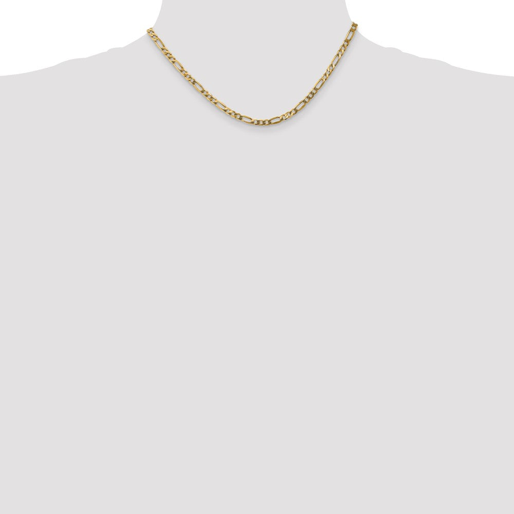 14k 4mm Flat Figaro Chain