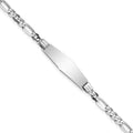 14k WG Soft Diamond Shape Figaro Link ID Bracelet