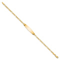 14k Soft Diamond Shape Figaro ID Bracelet