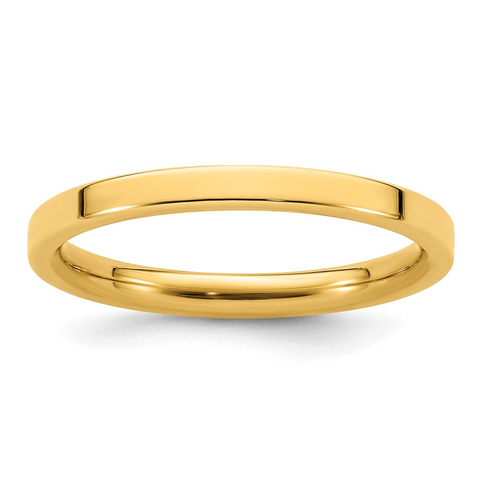 14KY 2mm Standard Flat Comfort Fit Band