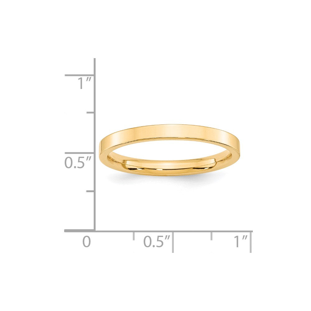 14KY 2.5mm Standard Flat Comfort Fit Band