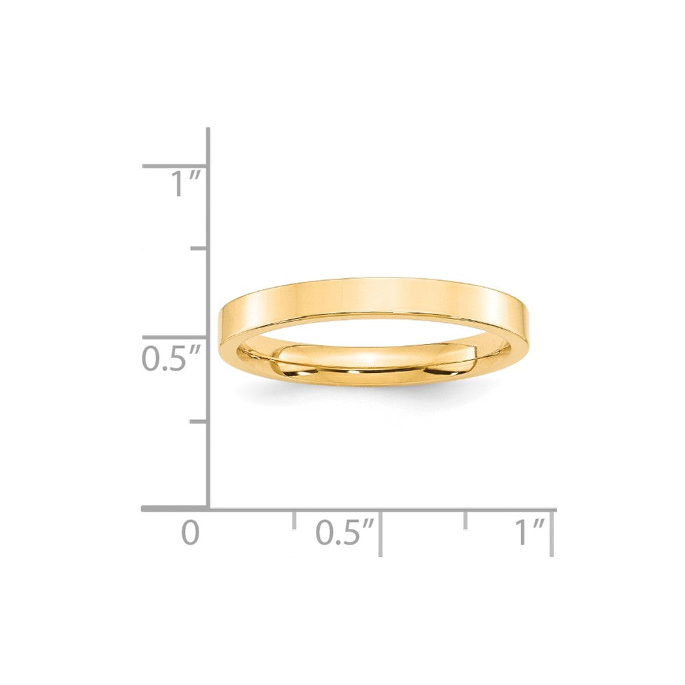 14KY 3mm Standard Flat Comfort Fit Band