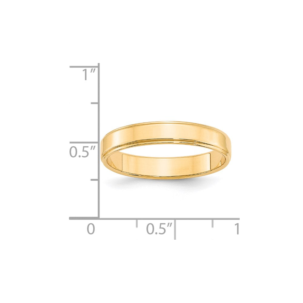 14KY 4mm Flat with Step Edge Band