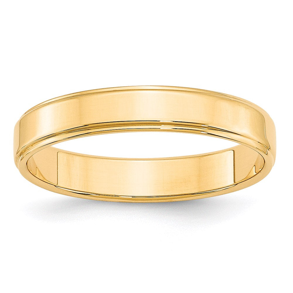 14KY 4mm Flat with Step Edge Band