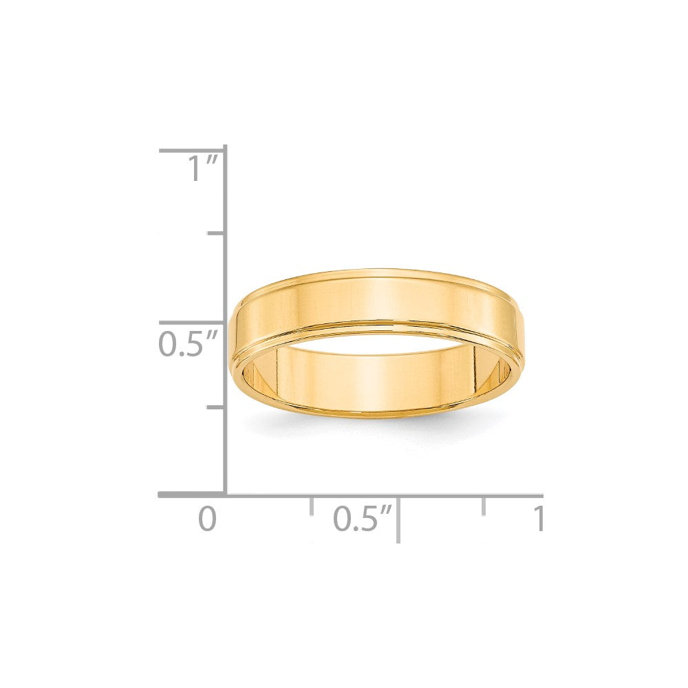 14KY 5mm Flat with Step Edge Band