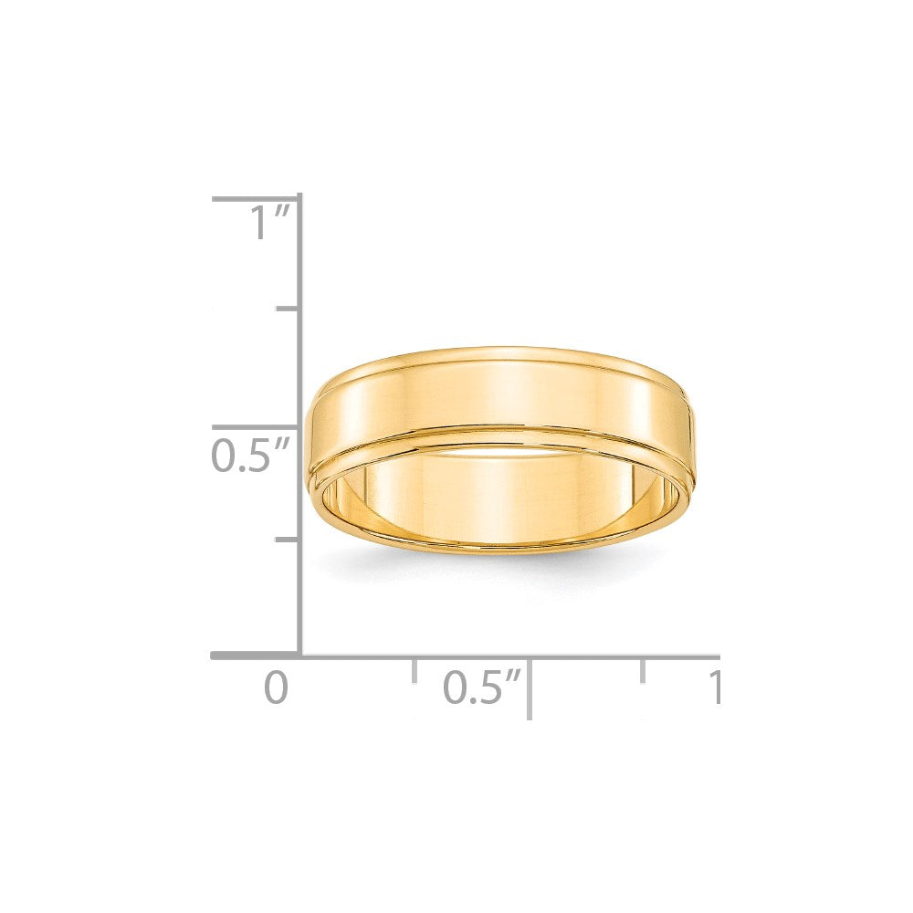 14KY 6mm Flat with Step Edge Band