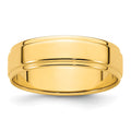 14KY 6mm Flat with Step Edge Band