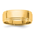 14KY 7mm Flat with Step Edge Band