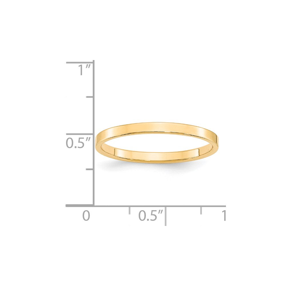14KY 2mm LTW Flat Band