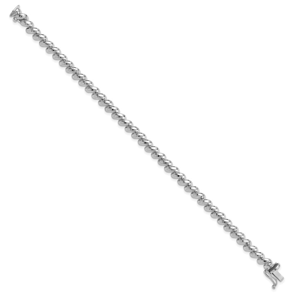 14k White Gold Faceted San Marco Bracelet