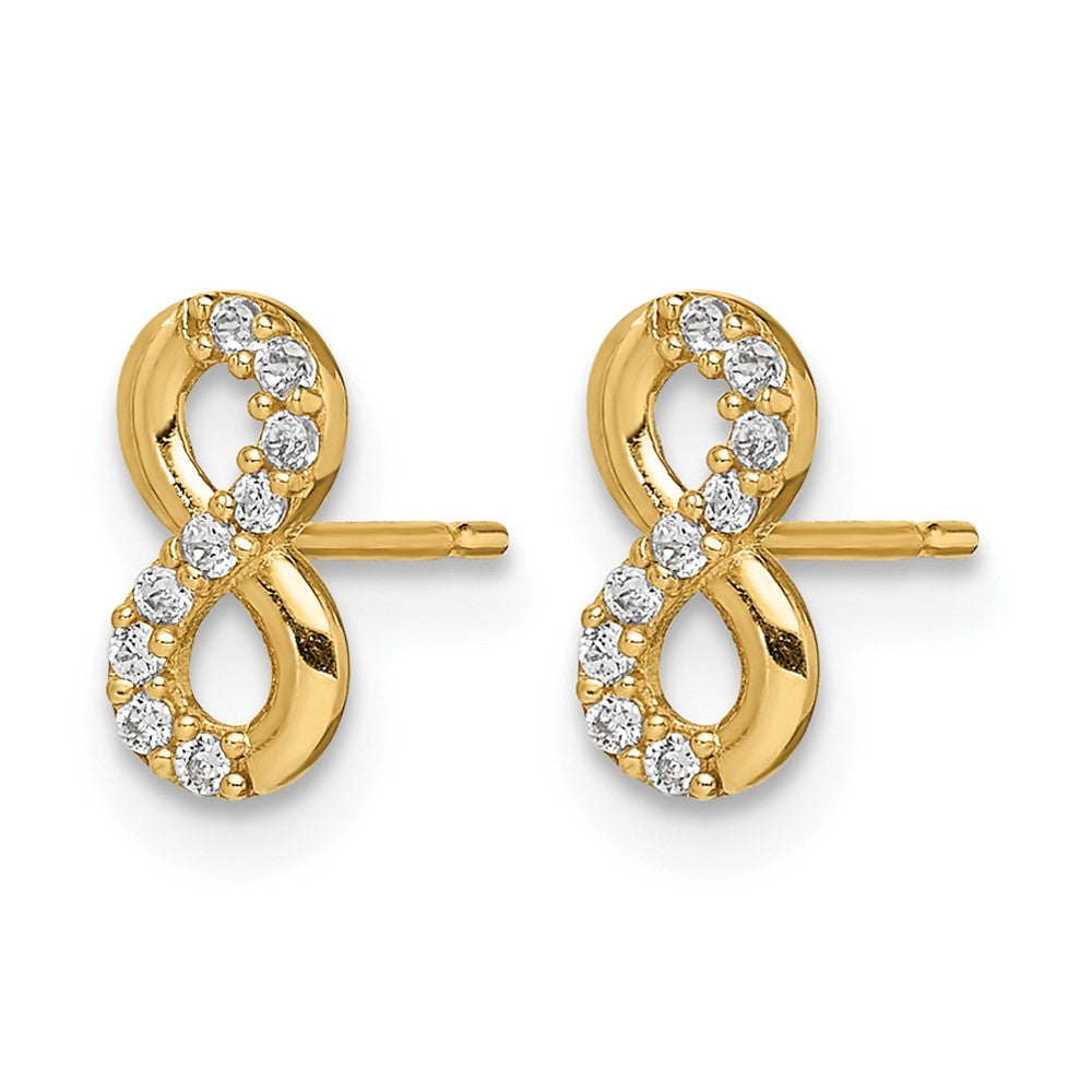 14k Madi K Infinity Symbol CZ Stud Earrings
