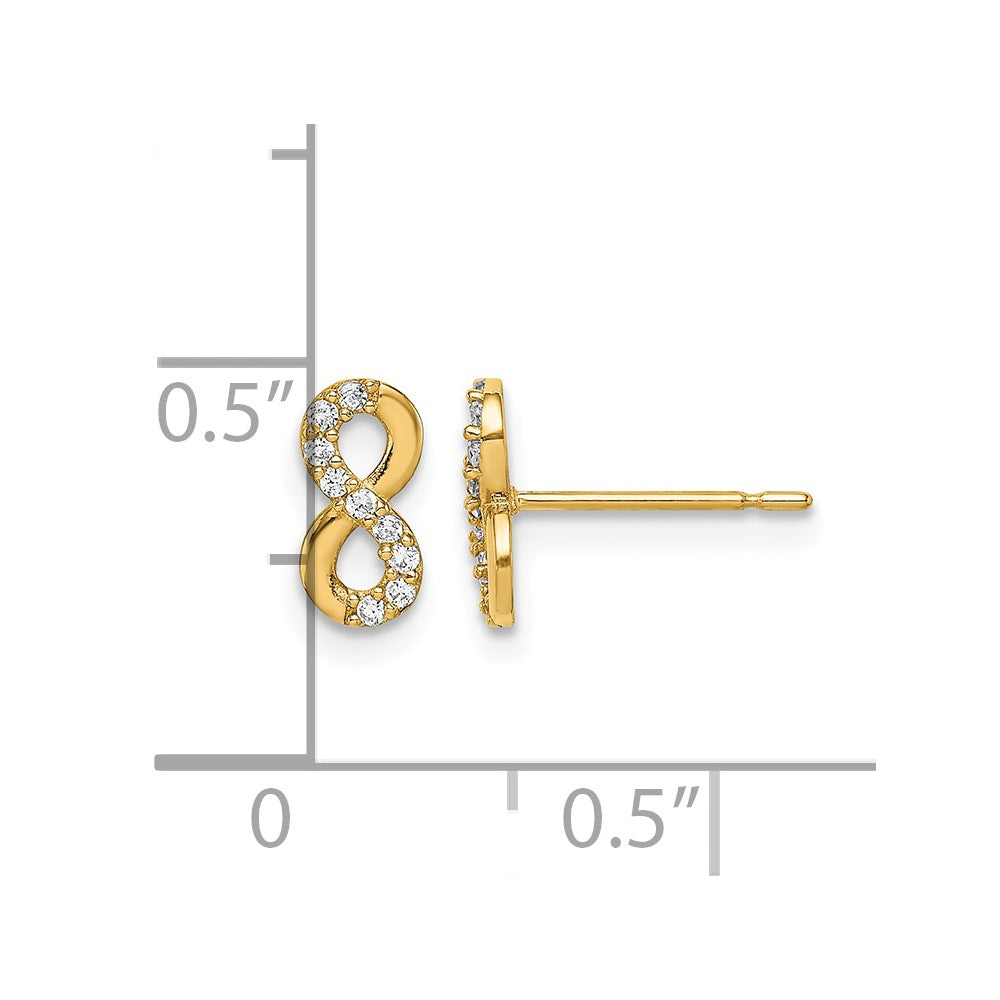 14k Madi K Infinity Symbol CZ Stud Earrings
