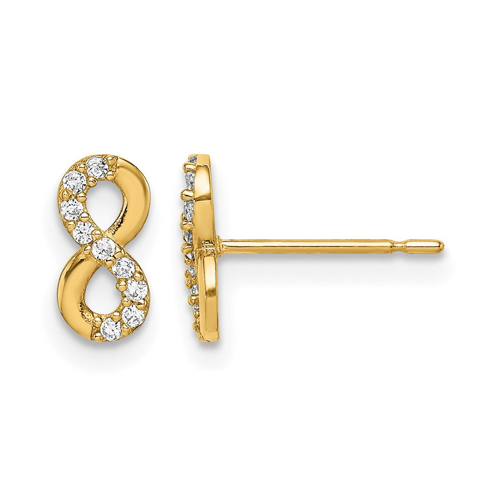 14k Madi K Infinity Symbol CZ Stud Earrings
