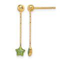 14k Madi K Enameled Star Chain Dangle Post Earrings
