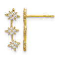 14k Madi K CZ Star Drop Bar Dangle Post Earrings