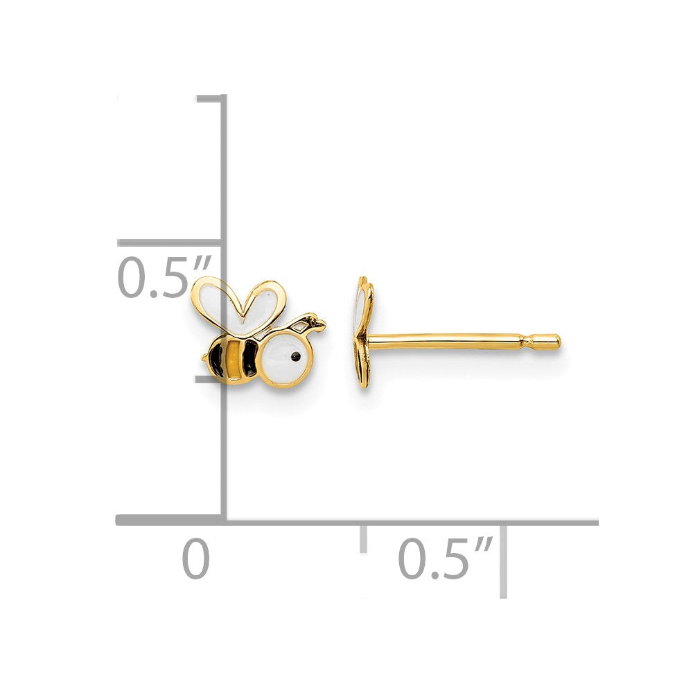 14k Madi K Enamel Bumble Bee Post Earrings