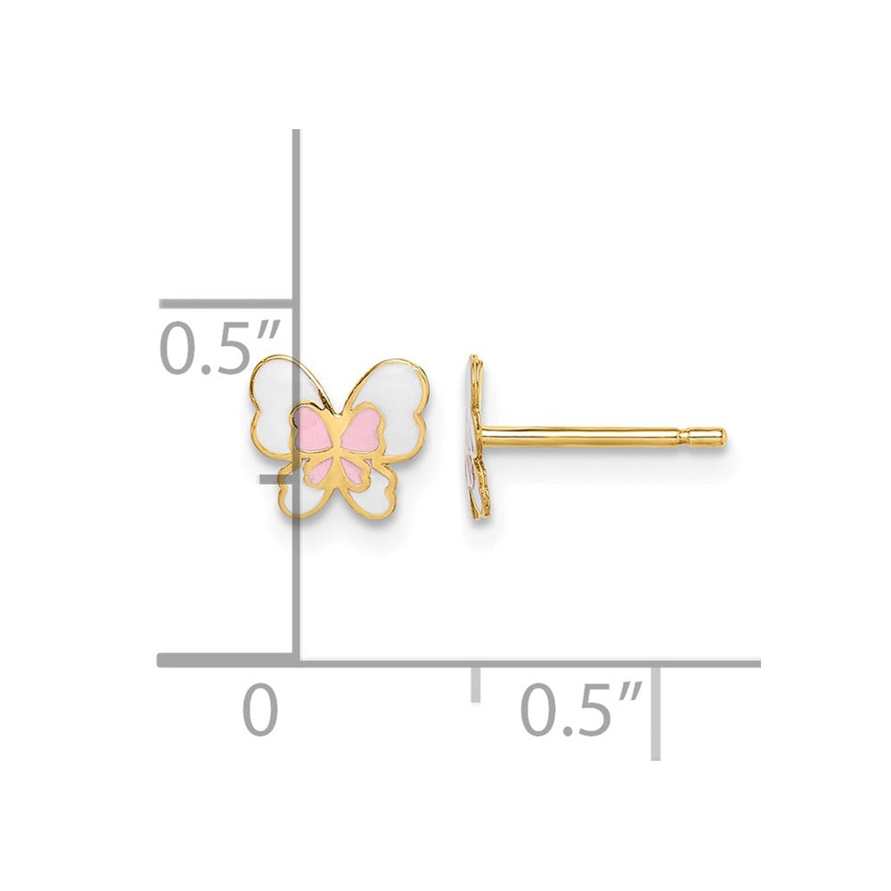 14k Madi K Enamel Butterfly Post Earrings