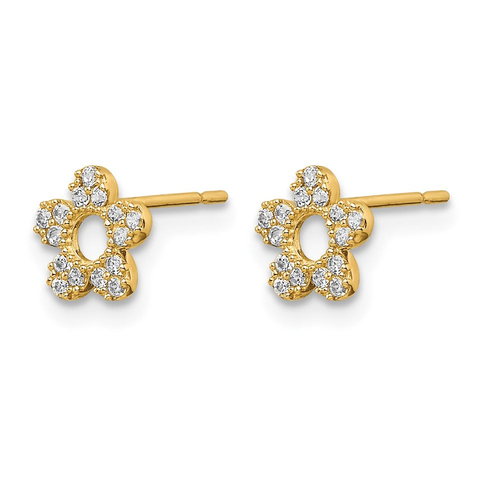 14k Madi K CZ Flower Post Earrings