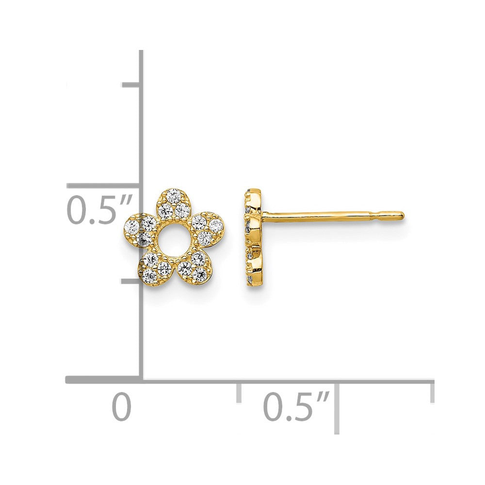 14k Madi K CZ Flower Post Earrings