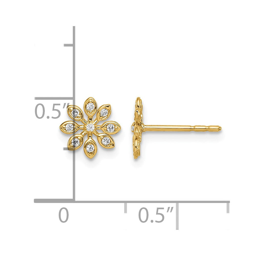 14k Madi K CZ Flower Post Earrings