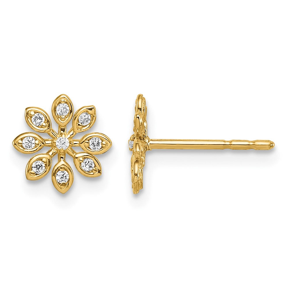 14k Madi K CZ Flower Post Earrings