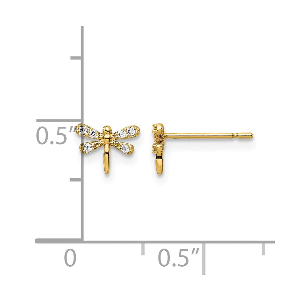 14k Madi K CZ Dragonfly Post Earrings
