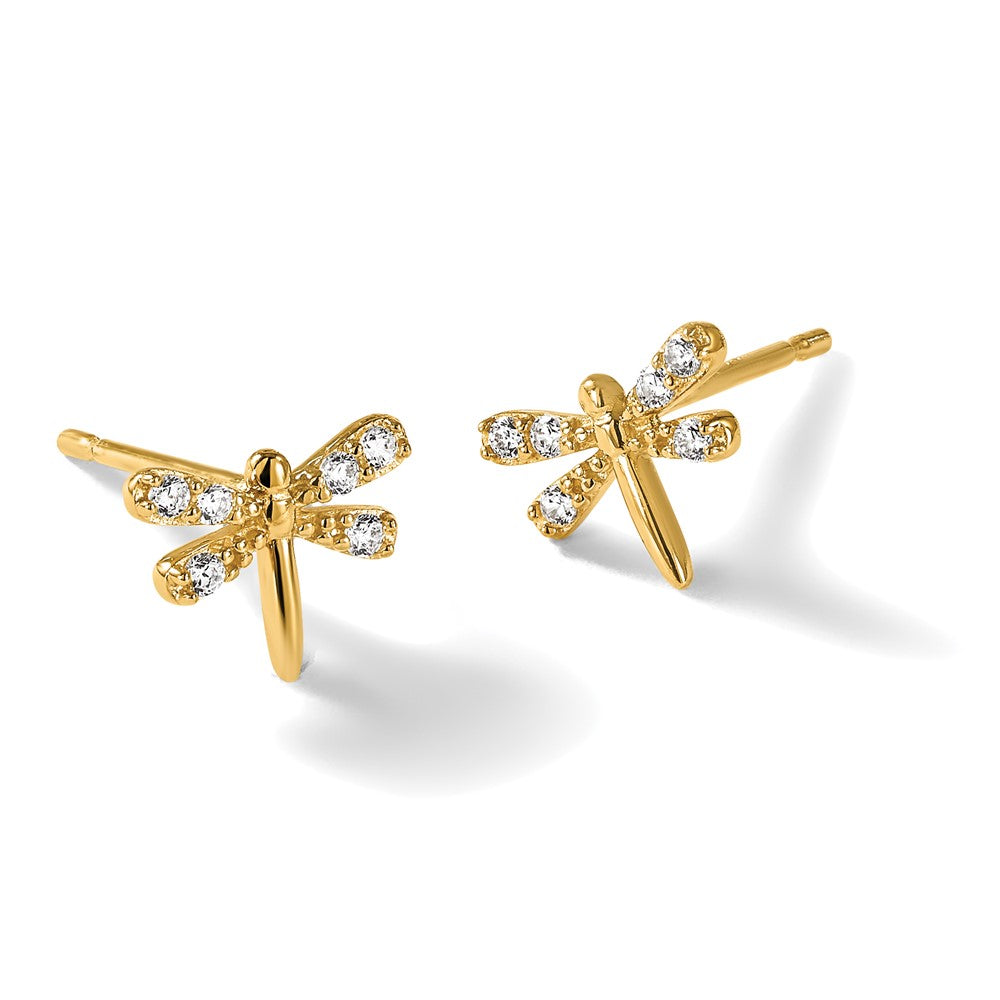 14k Madi K CZ Dragonfly Post Earrings