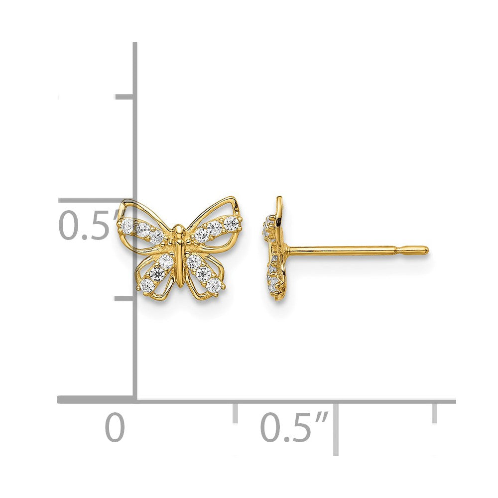 14k Madi K Butterfly CZ Stud Earrings
