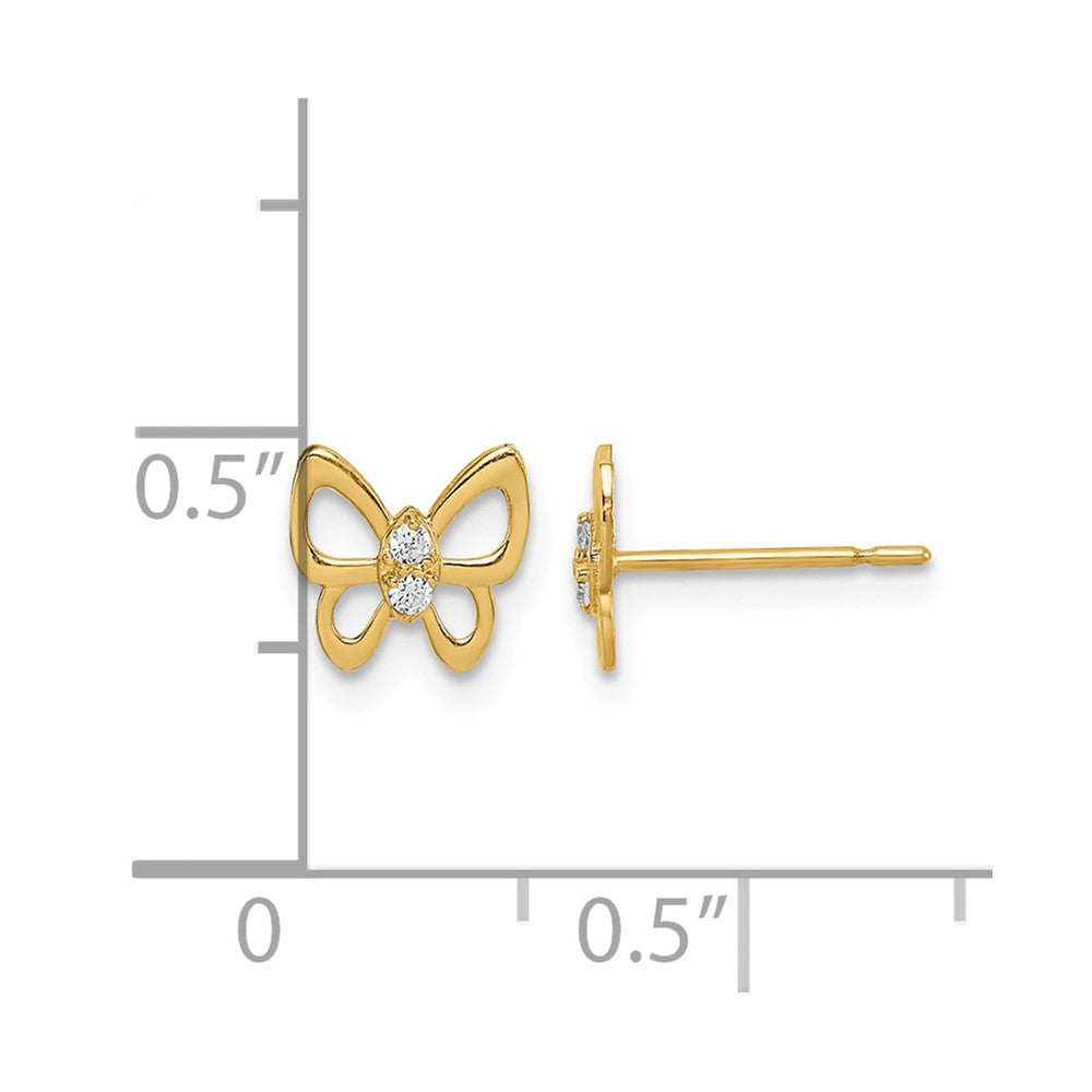 14k Madi K Butterfly CZ Stud Earrings