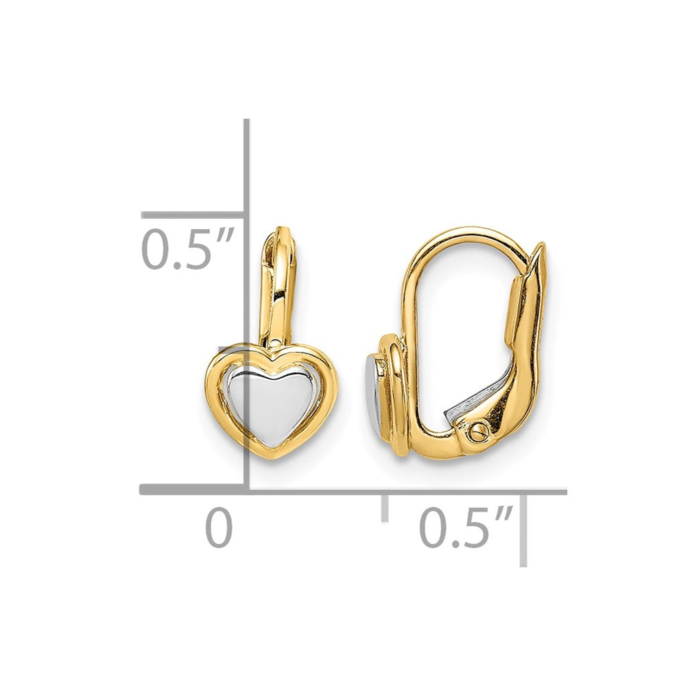 14k Madi K Two-Tone Children's Heart Hoop Earrings