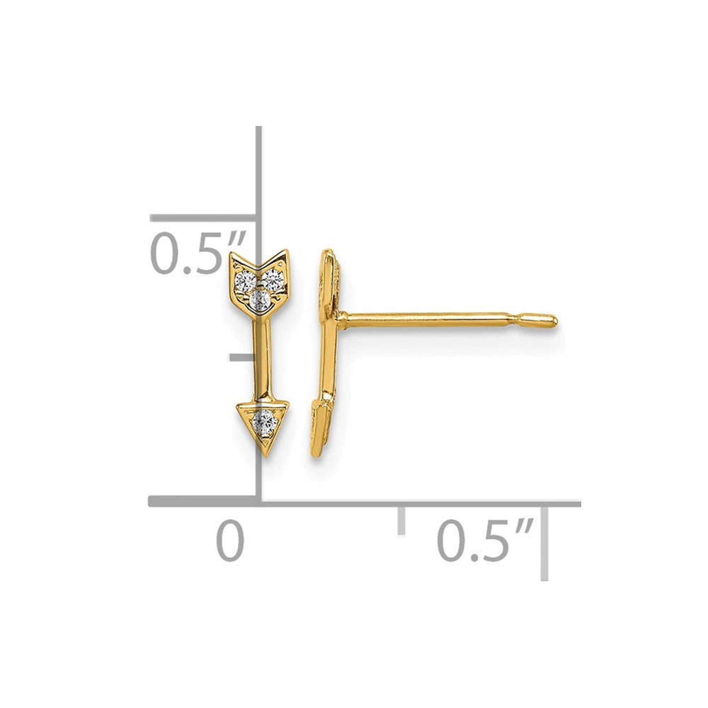 14k Madi K CZ Arrow Post Earrings
