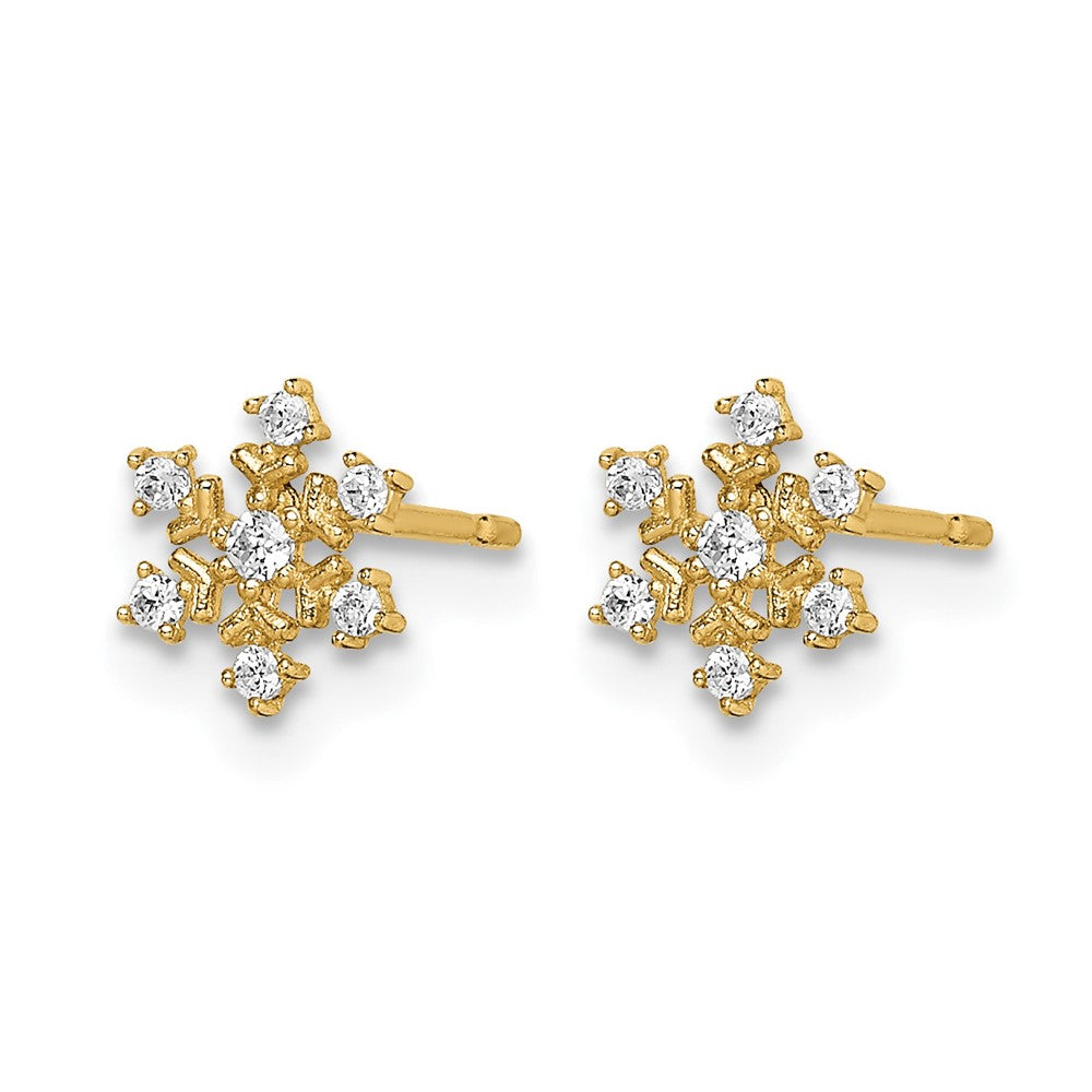 14k Madi K CZ Snowflake Post Earrings