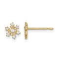 14k Madi K CZ Snowflake Post Earrings