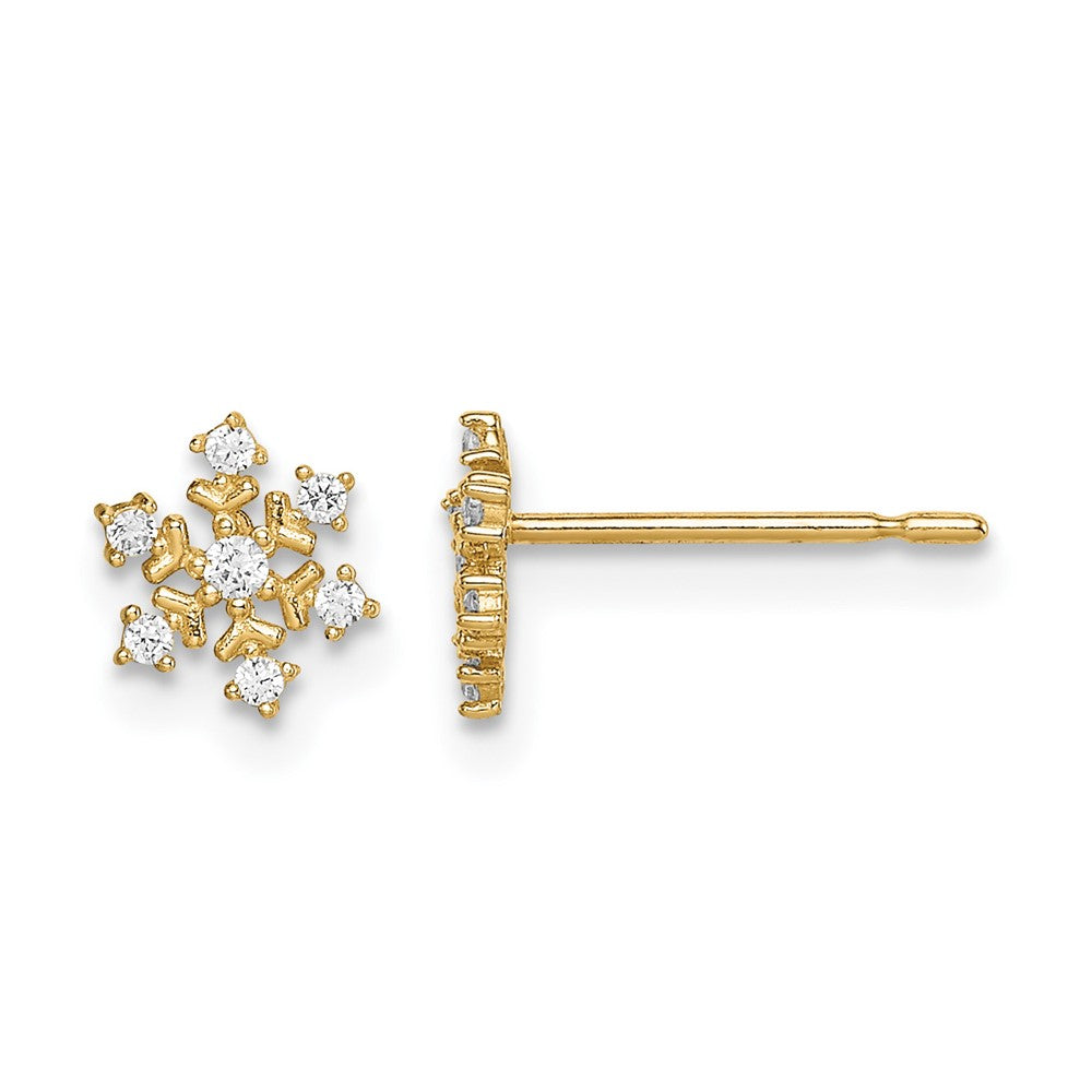 14k Madi K CZ Snowflake Post Earrings