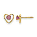 14k Madi K 3mm Created Ruby Birthstone Heart Earrings
