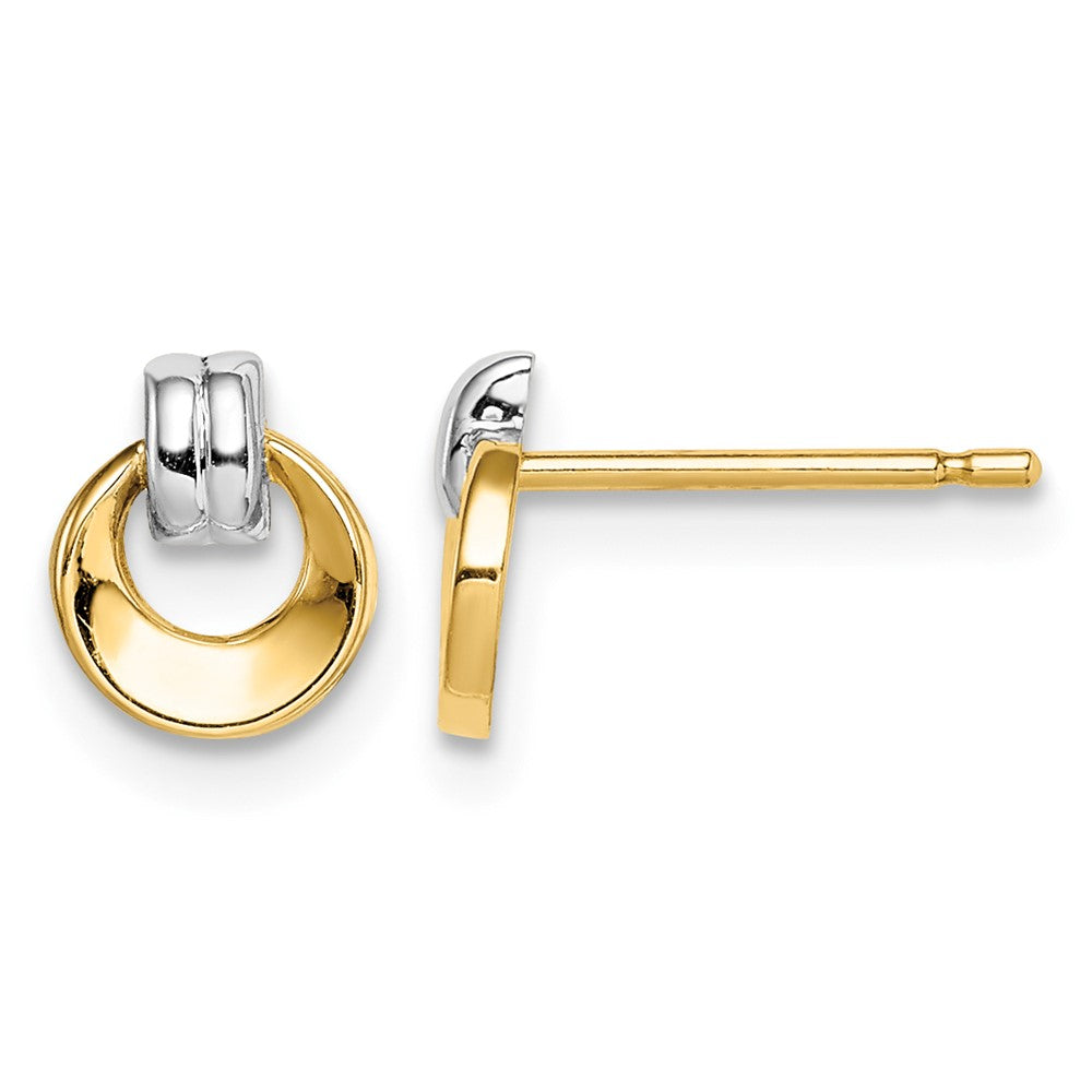14k w/Rhodium Madi K Circle Post Earrings