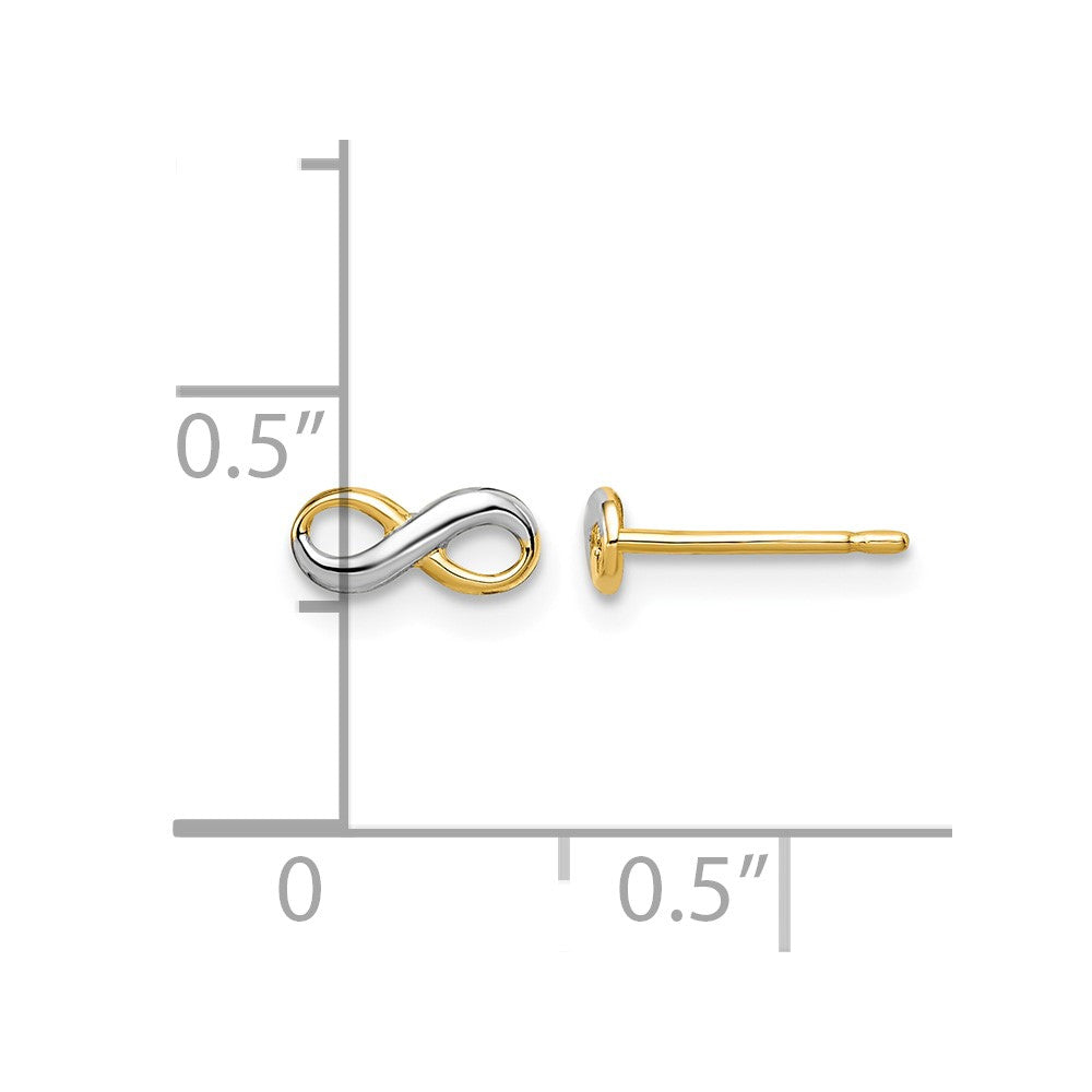 14k w/Rhodium Madi K Infinity Post Earrings