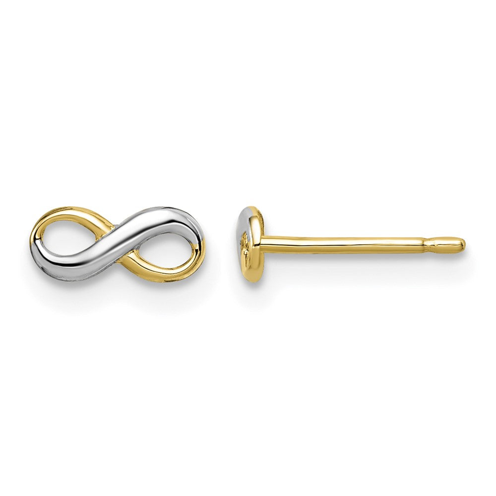 14k w/Rhodium Madi K Infinity Post Earrings